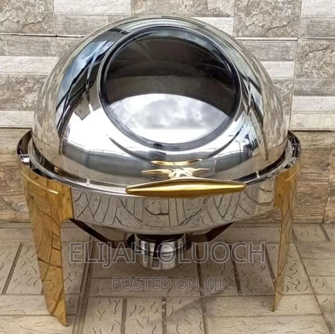 *Roll Top Chaffing Dishe With Gold Stand