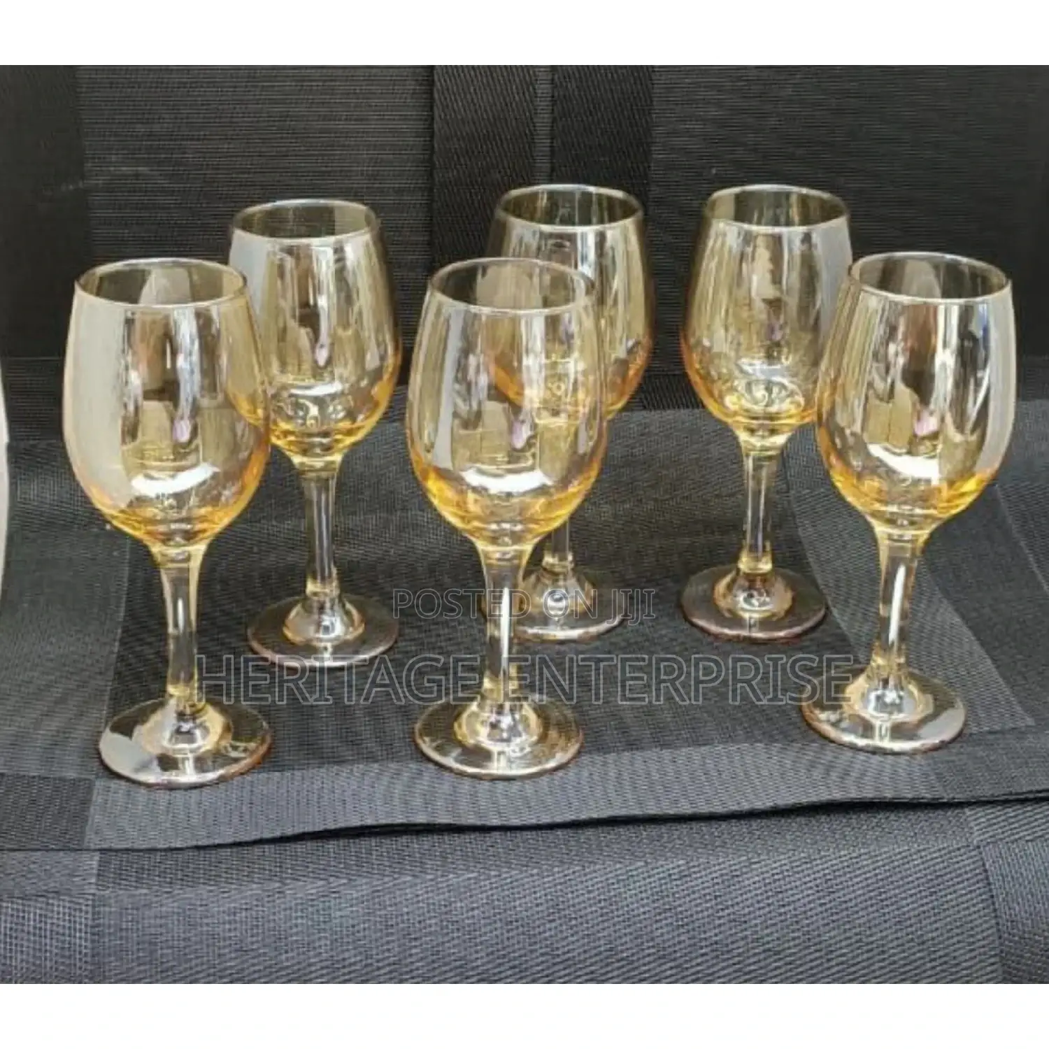 Wine Glass 6pc Long Merrina Golden Wine Glass