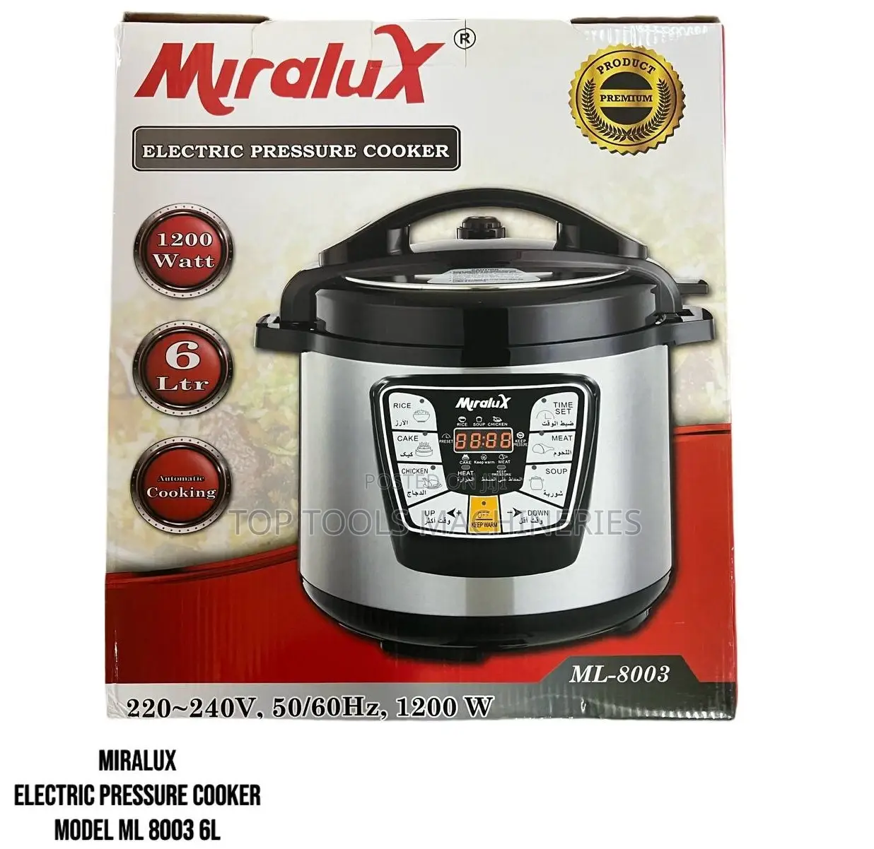 Miralux Electric Pressure Cooker Model ML 8003 6L