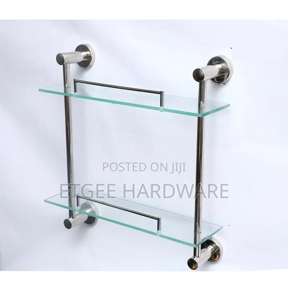 Double Glass Shelf Silver