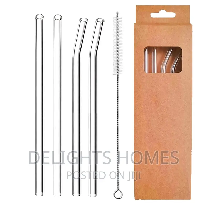 *4 PCS Reusable Glass Straws_car
