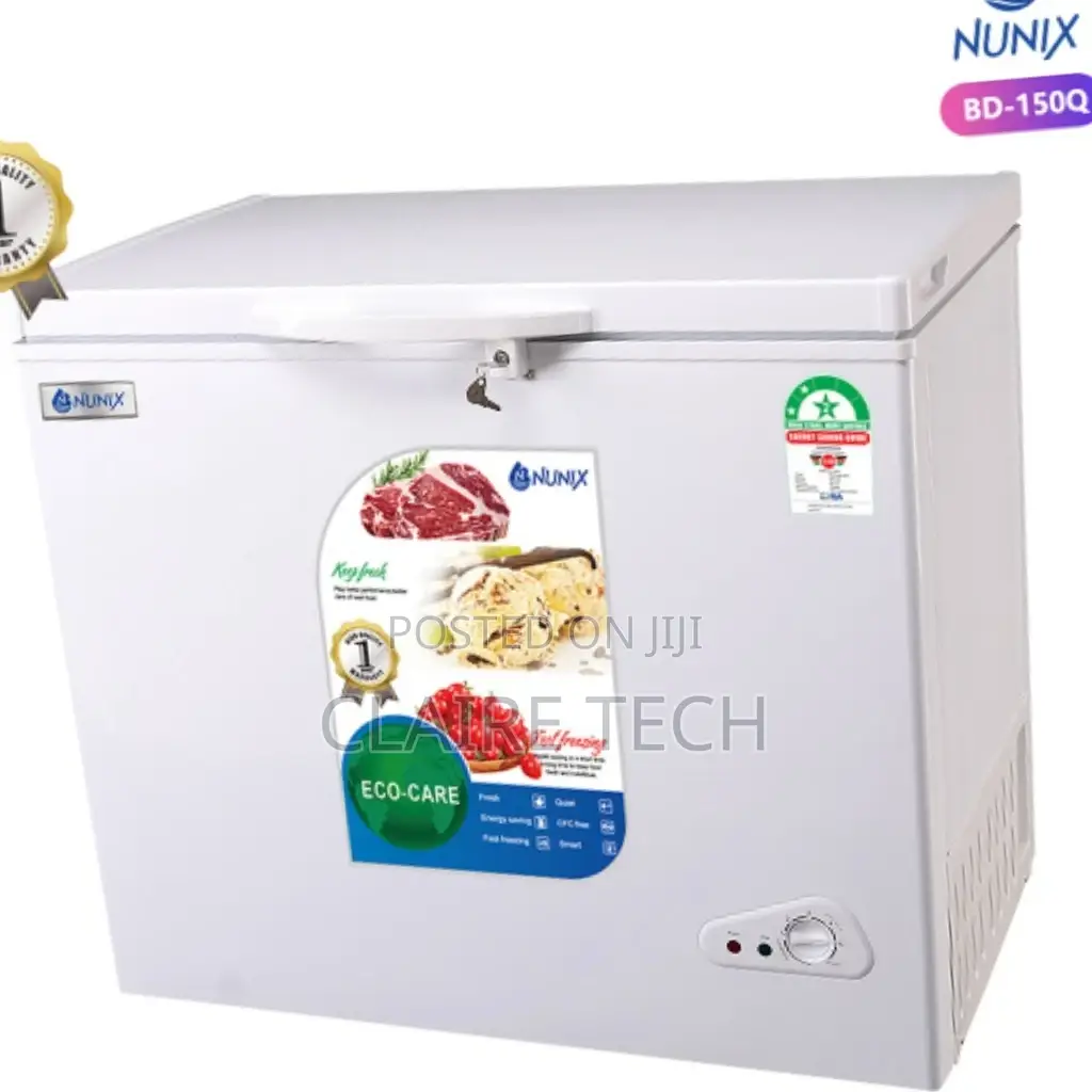 Nunix 150 Litres Electric Chest Freezer BD-150Q Silver