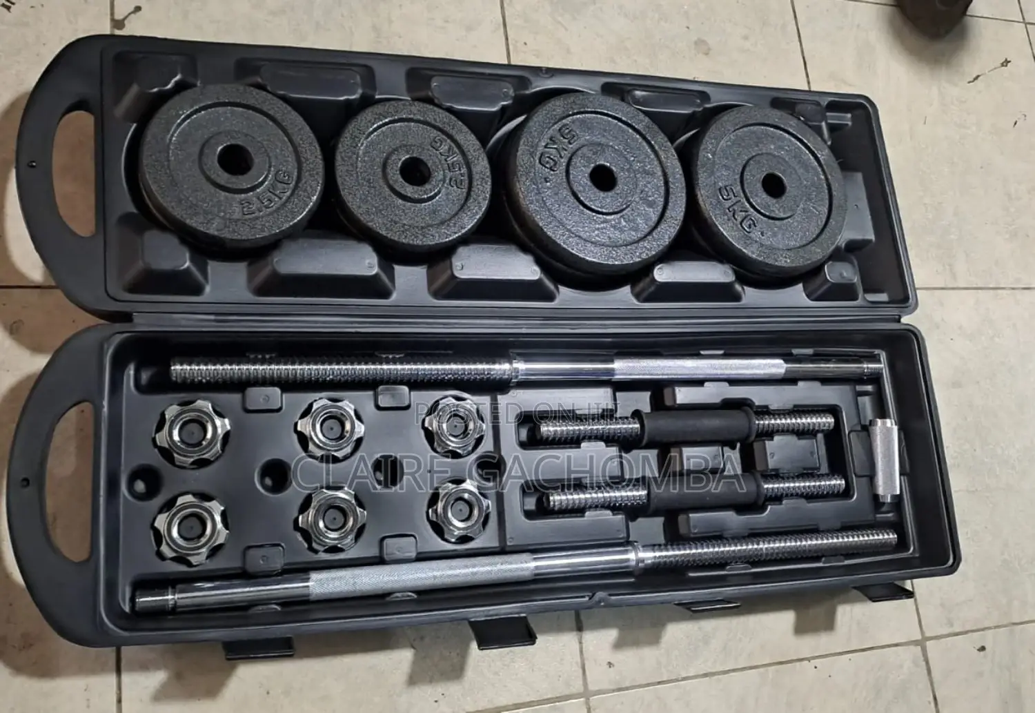 50kgs Dumbbell, Barbell Set Cast Iron