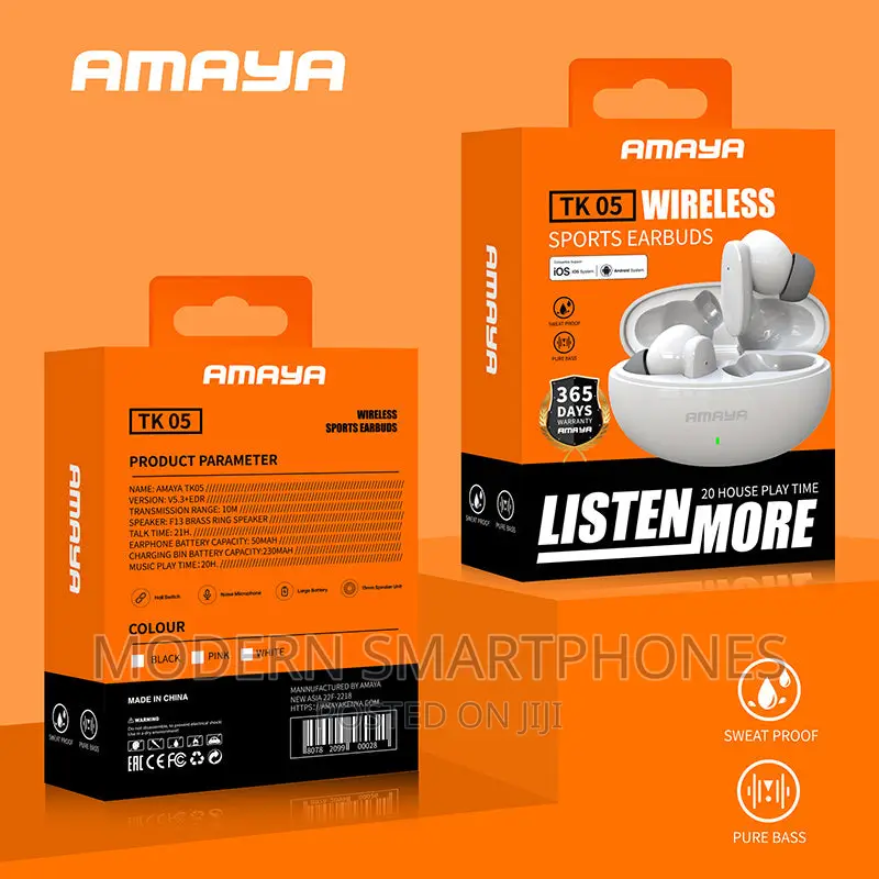 Amaya TK 05 Wireless Earbuds 5.3 Bluetooth -20 HRS Play Time
