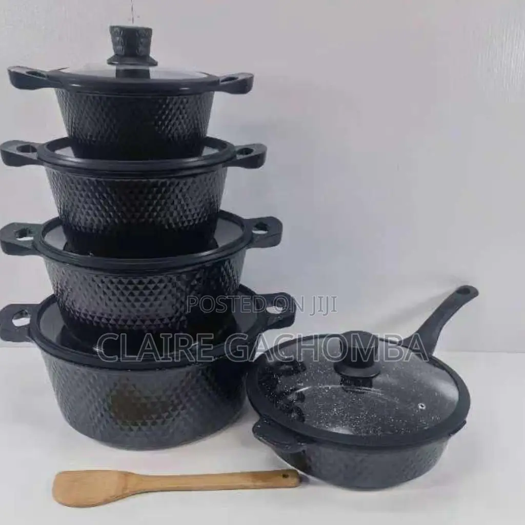 Black 11 PCS Bosch Cookware Set With Silicon Lid