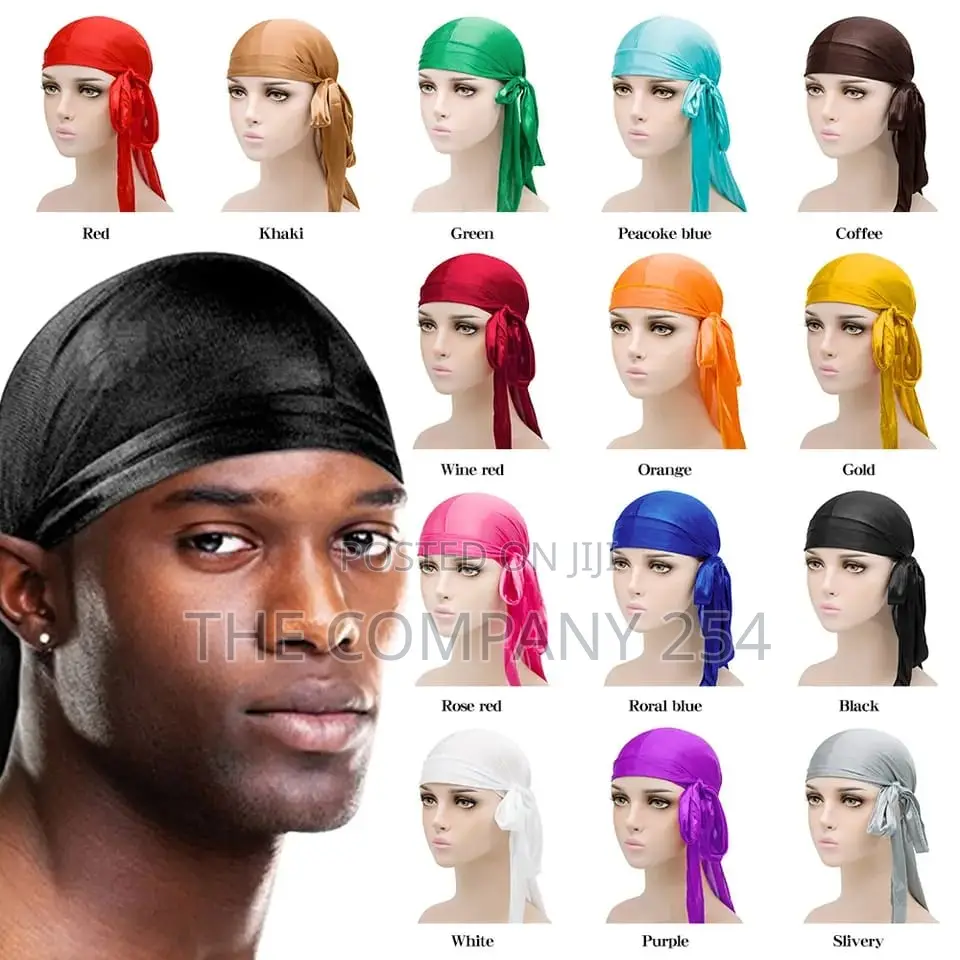 Unisex Velvet Wave Durags Bandanas Turban Hat Wigs Doo Men