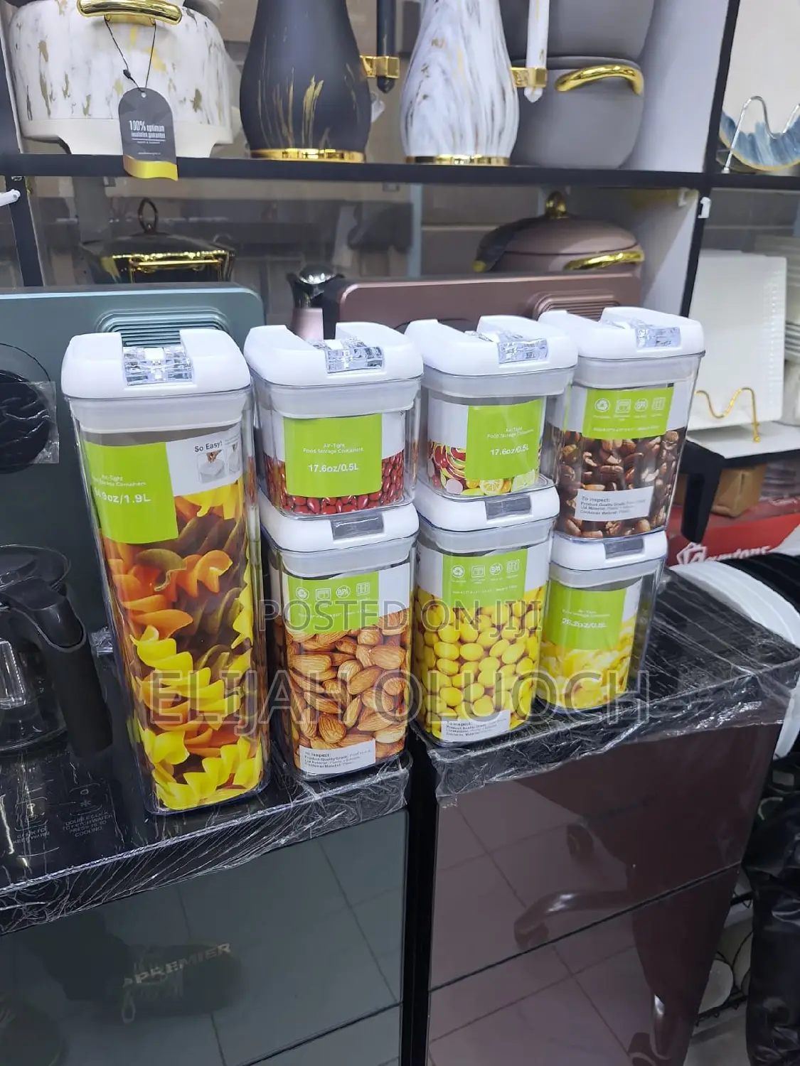7pcs Transparent Acrylic Cereal Food Storage Containers
