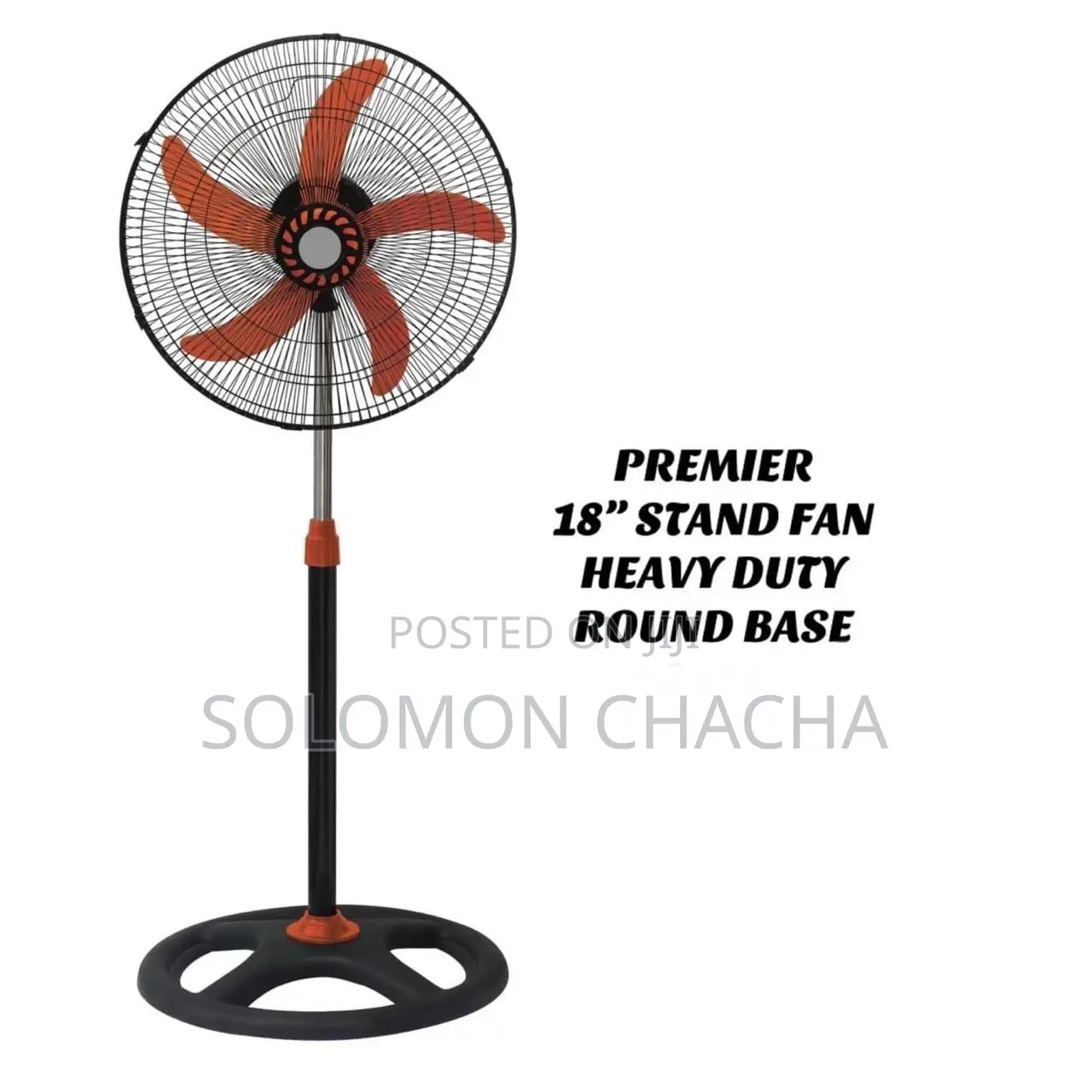 Premier 18" Stand Fan Heavy Duty Round Base