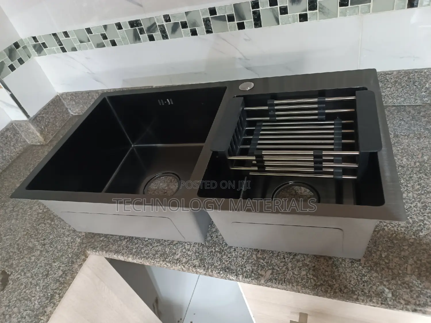 Black Stainless Steel Double Bowl Sink( 78*43cm)