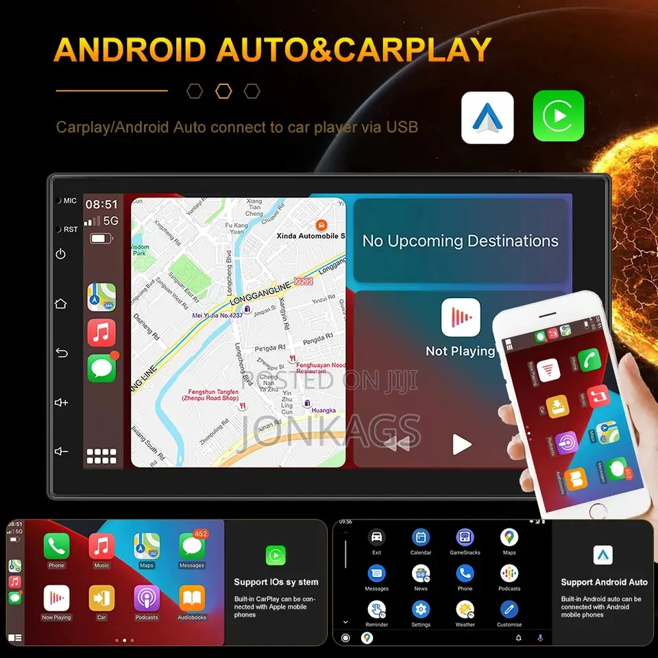 Car Stereo 7 Inches With Apple Carplay/Android Auto