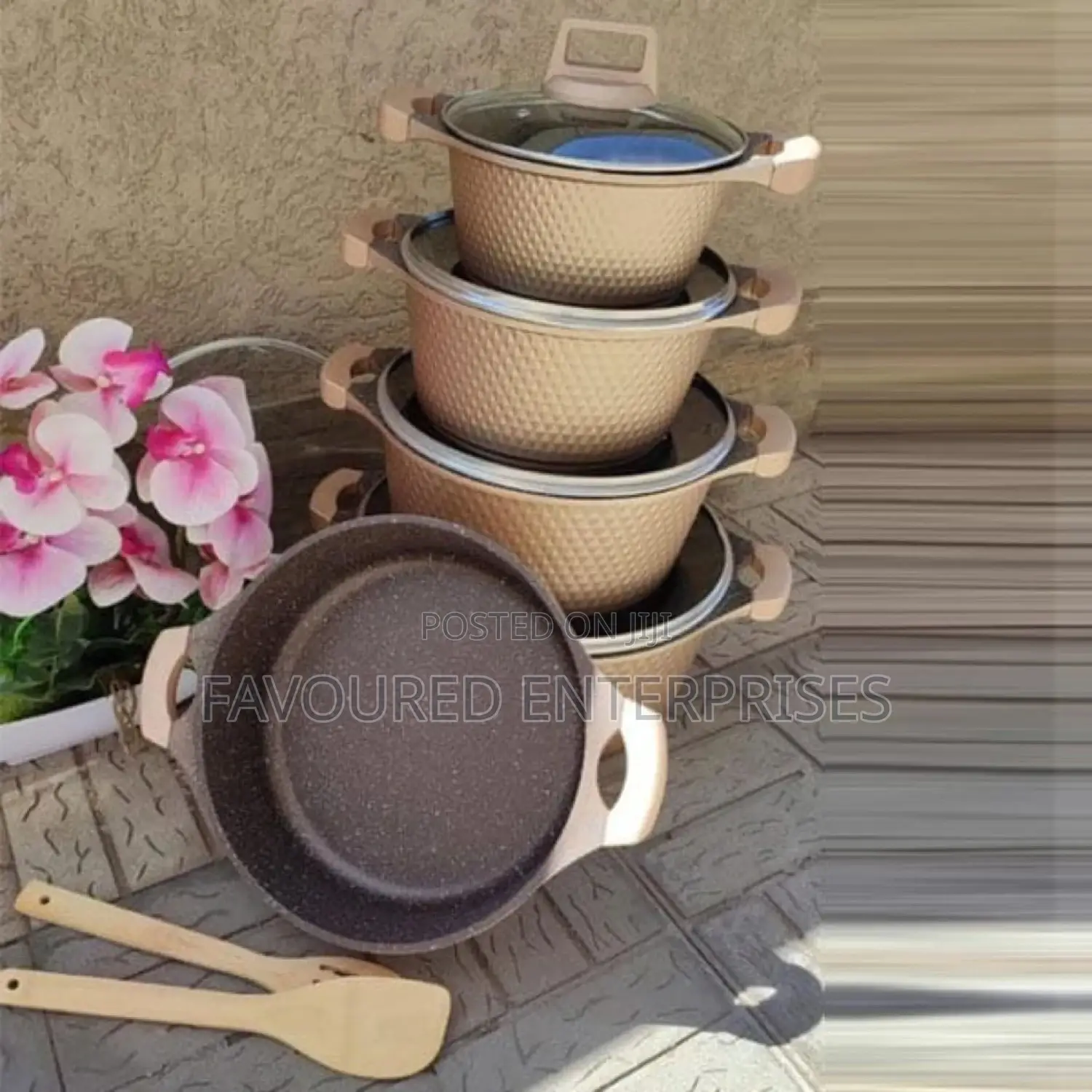 UNIQUE Quality 12 Pc Heavy Granite Non Stick Cooking Pot