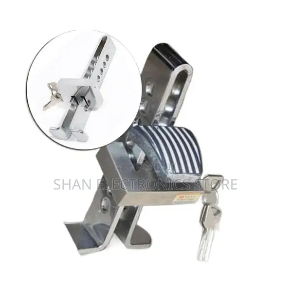 Brake Pedal Lock, Adjustable Auto Stainless Steel 8 Holes ^