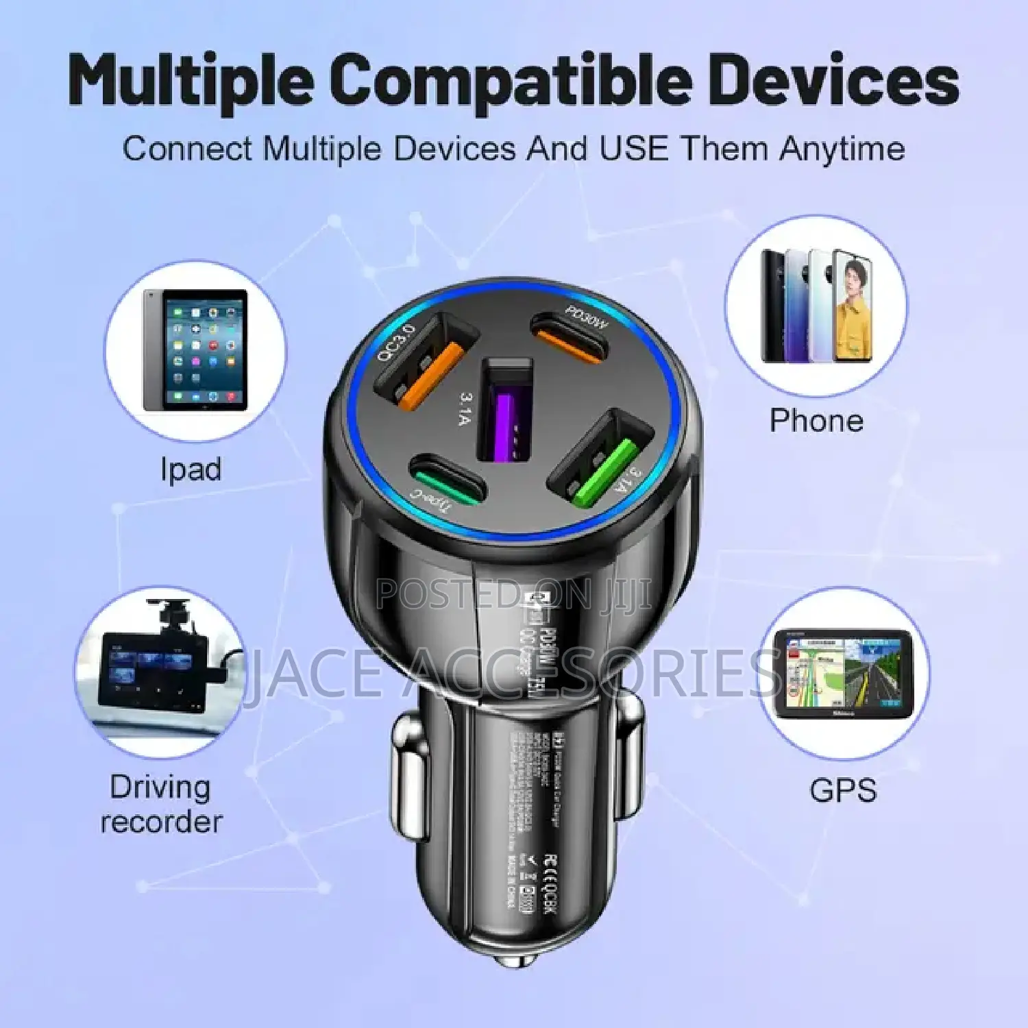 P30w Car Fast Charger Usb C to C