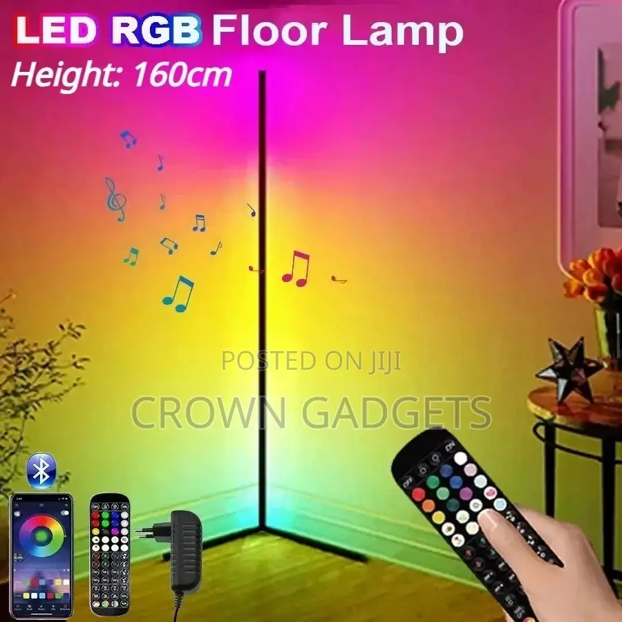 Smart RGB Corner Floor Lamp | Remote Control Color