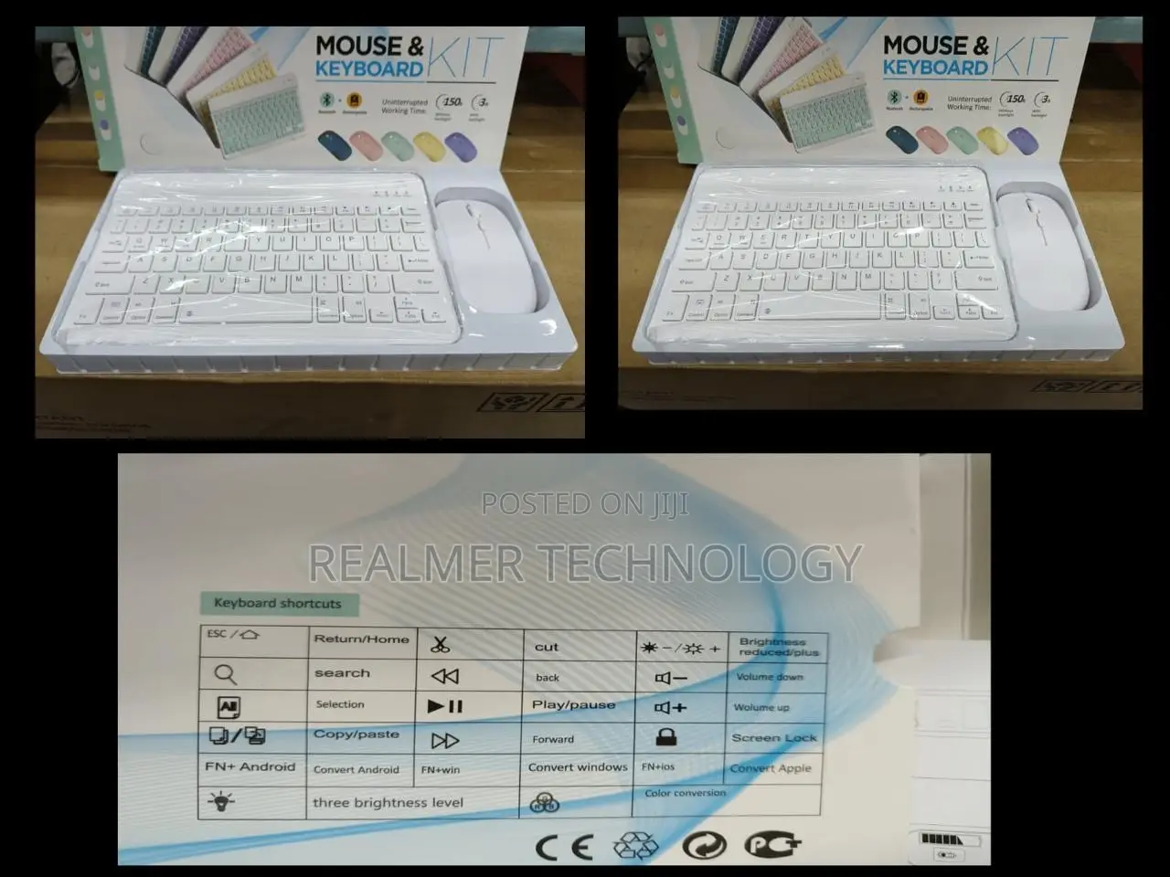 Bluetooth + Rechargeable Wireless Mouse and Keyboard Kit