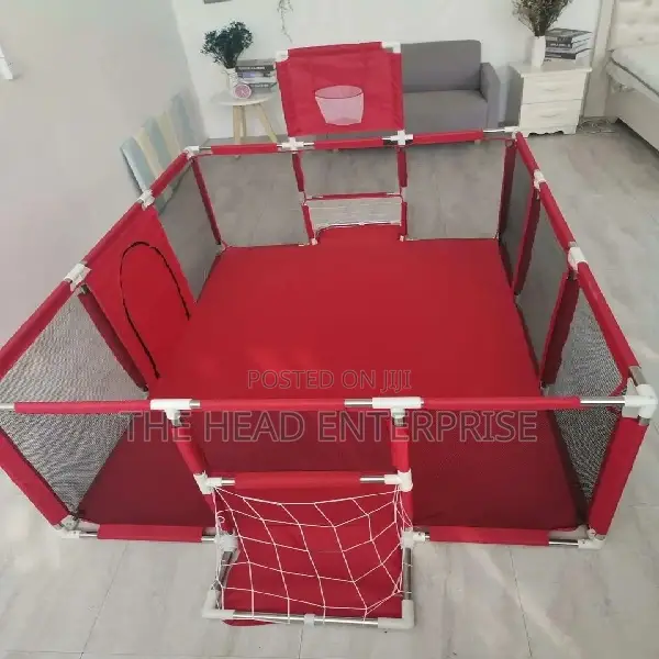 Baby Rectangualar Playpen Fence With Basket Ball Hoop