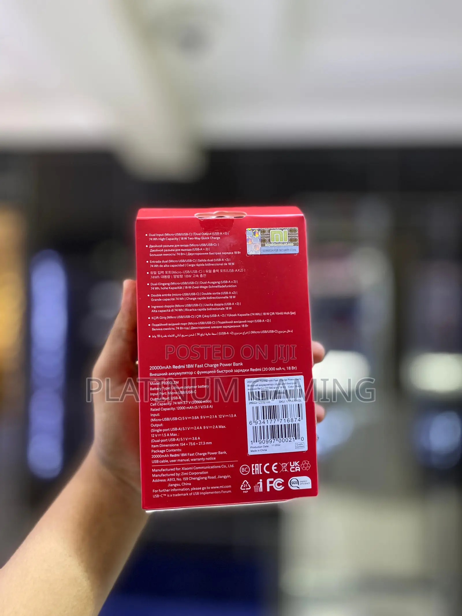 Redmi 20000mah Li-Polymer Power Bank, USB Type C and Micro U