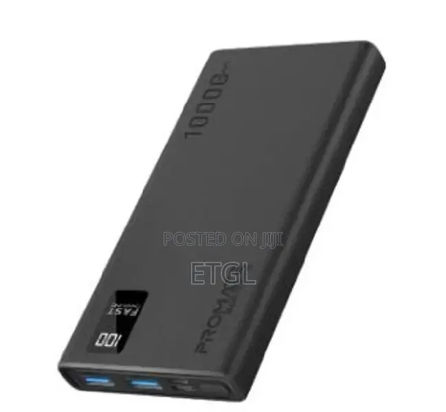 Promate 10000mah Slim Power Bank With USB-C Input and Output