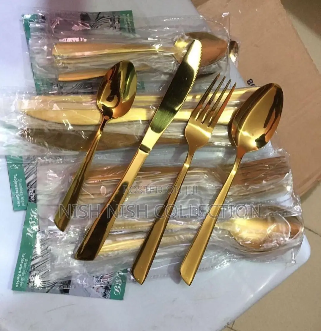 24 Piece Gold Heavy Gauge Stainless Steel Set