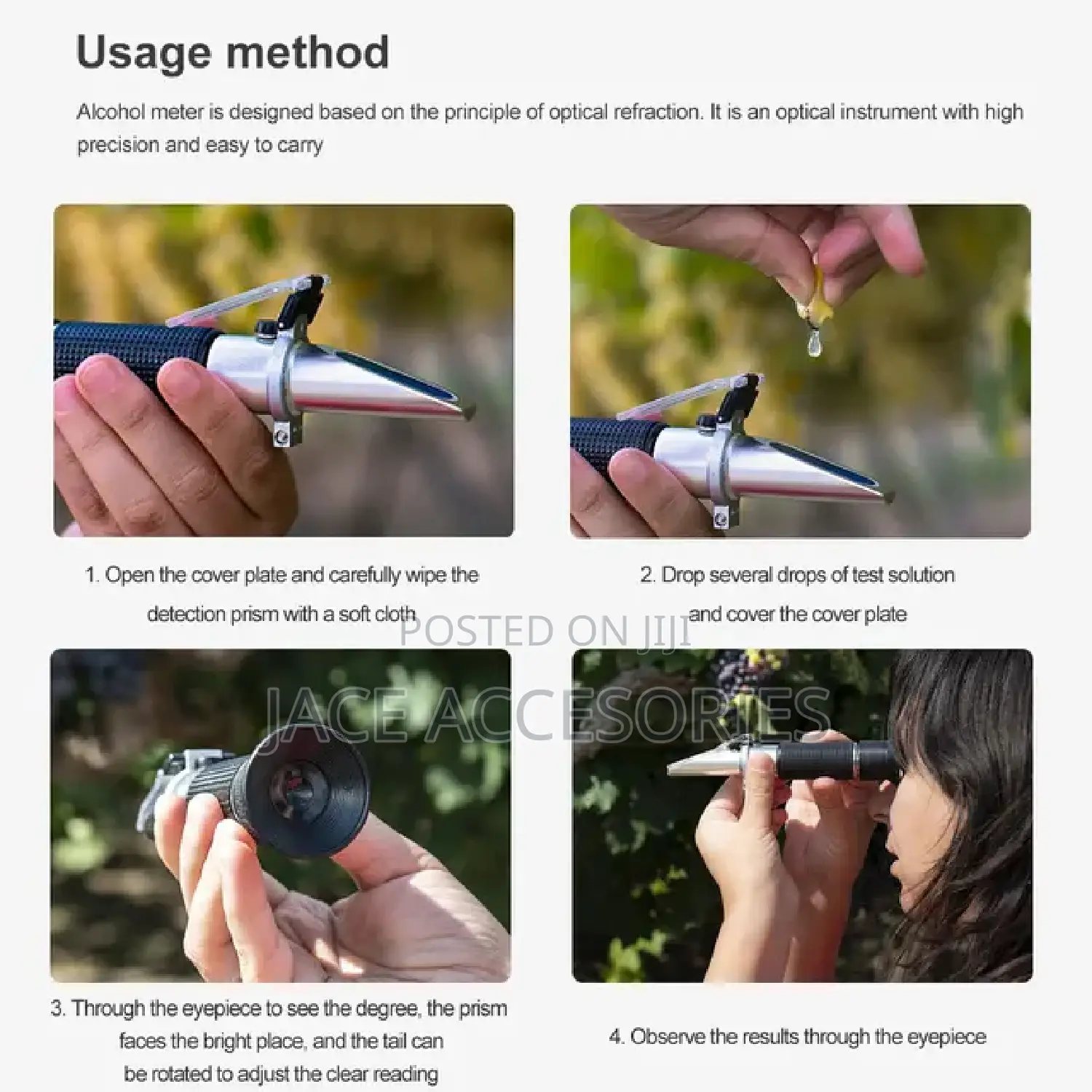 Portable ATC Refractometer Sugar 58%-90%,Water 12%-27%,