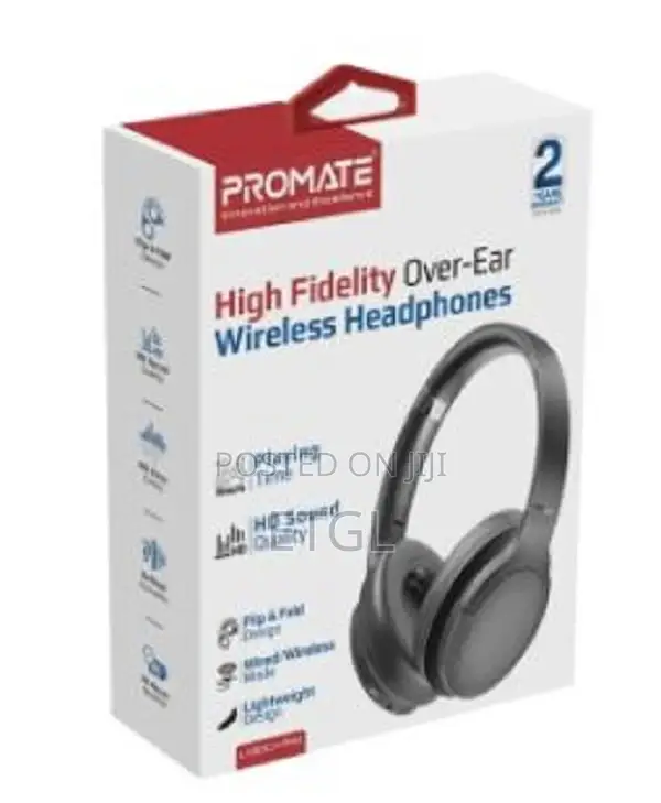 Promate High-Fidelity Stereo Over-Ear Wireless Headphones •