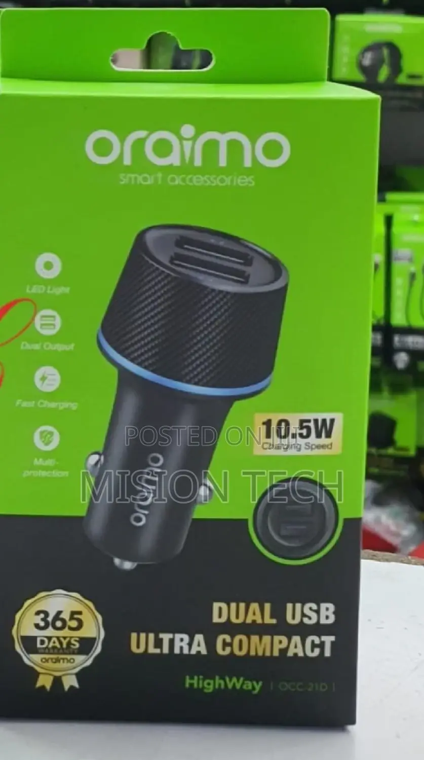 Oraimo Highway Dual USB Car Charger Adapters