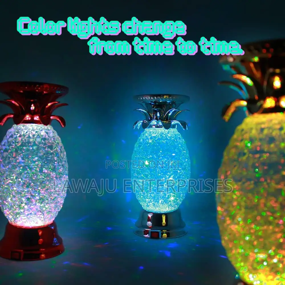 Red Colourful Pineapple Glitter Swirl LED Decor