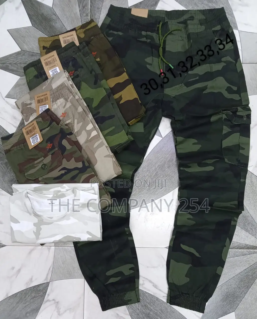 Camouflage Men's Assorted Vintage Combat Side Pockets Pant
