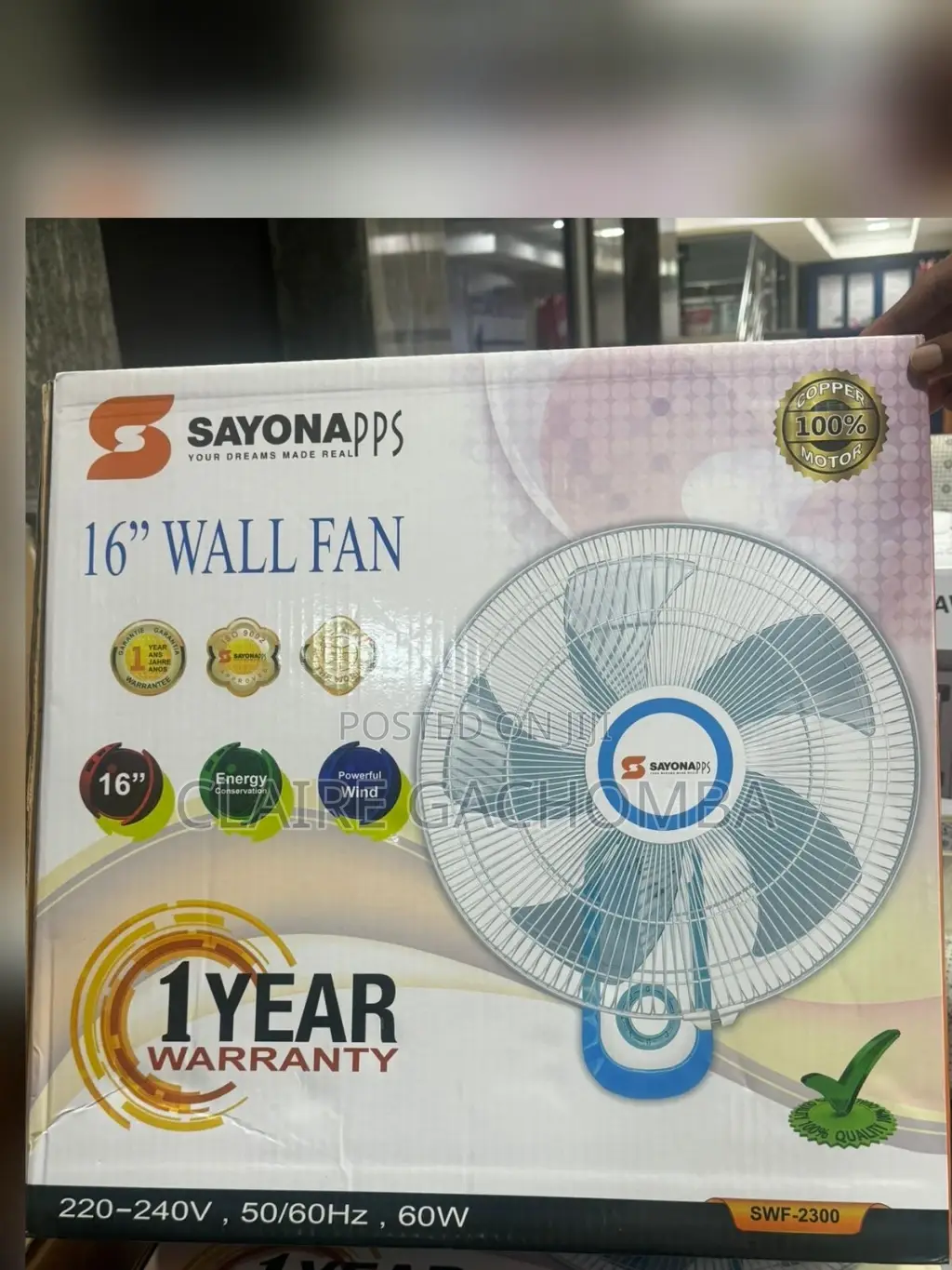 Sayona 16 Inches Wall Fan -SWF2300