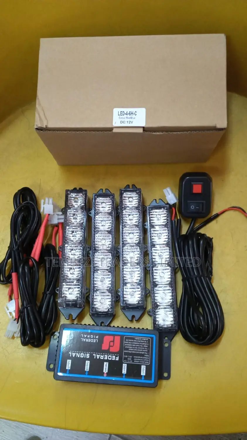Federal Signal Lights 4pcs Red and Blue/Led Grill Lights