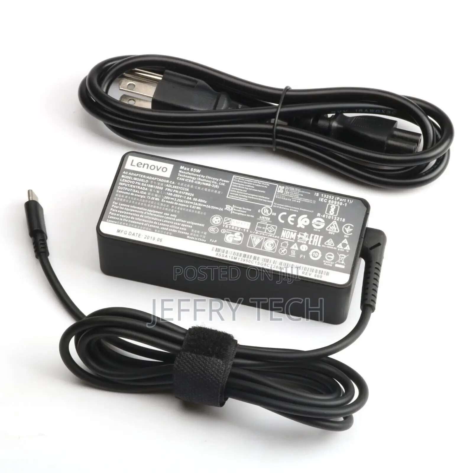 65W 20V USB-C/Type-c Adapter Charger for Lenovo ADLX65YLC3A
