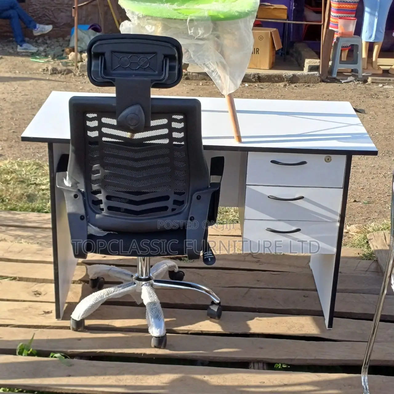 Office Desk+Headrest Chair