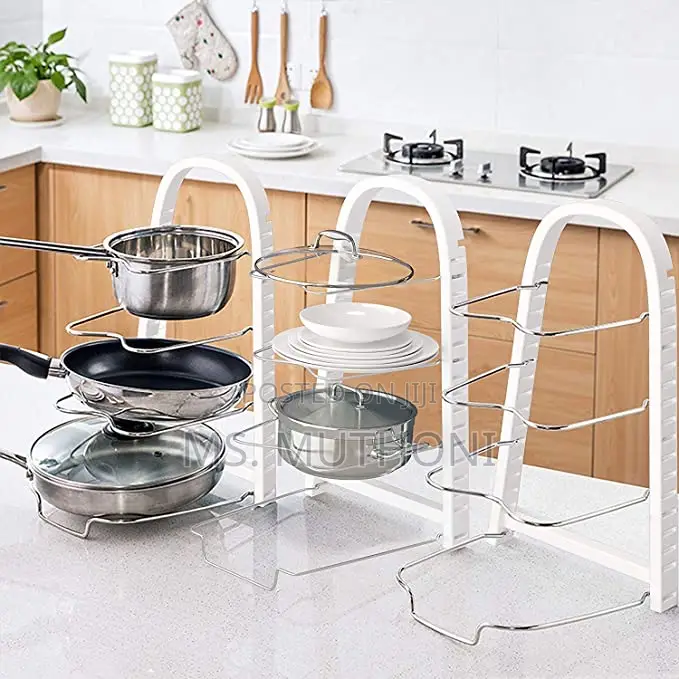 *3 Layer Cooking Pot / Pan Organizer in Green Pink*