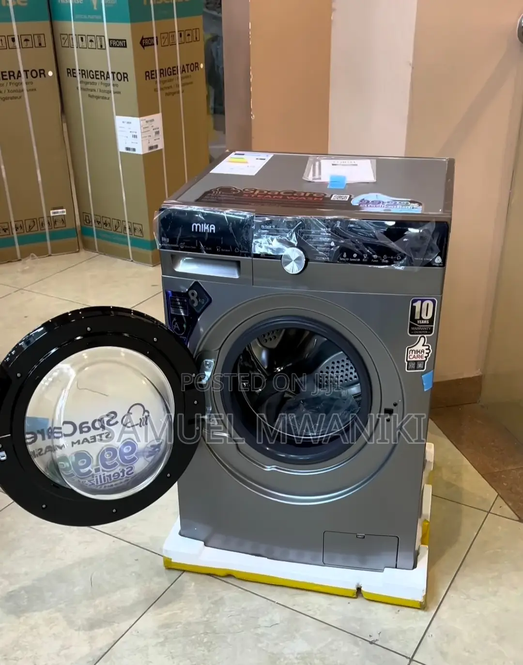 Mika Washing Machine 8KG Automatic Front Load Dark Silver