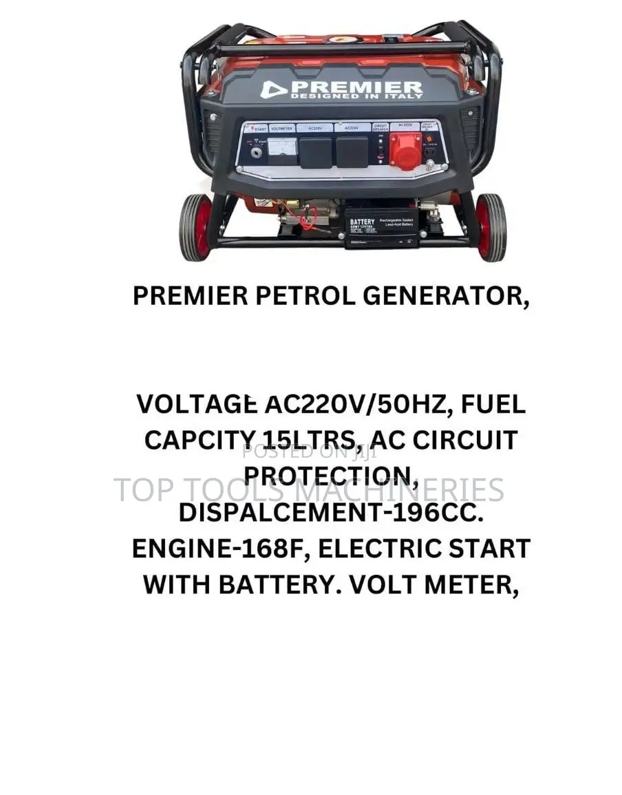 Premier Reliable Silent Petrol Generator 7.5kva Key Start
