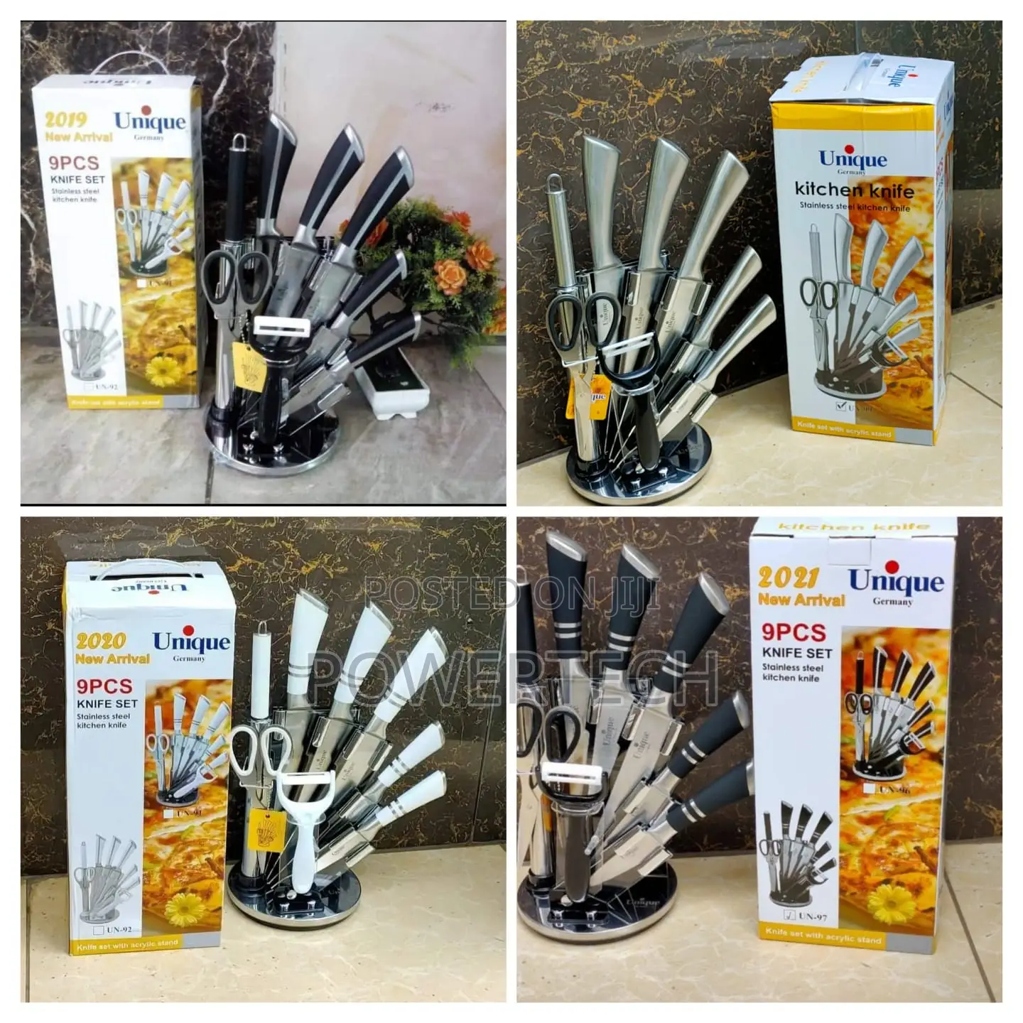 UNIQUE 9pcs Stainless Steel Knife Cutlery Set