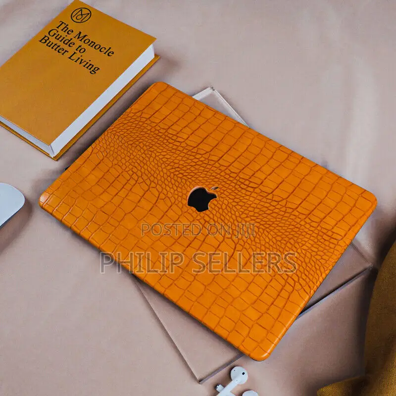 Vintage Orange Crocodile PU Leather Shell Case Cover for Mac