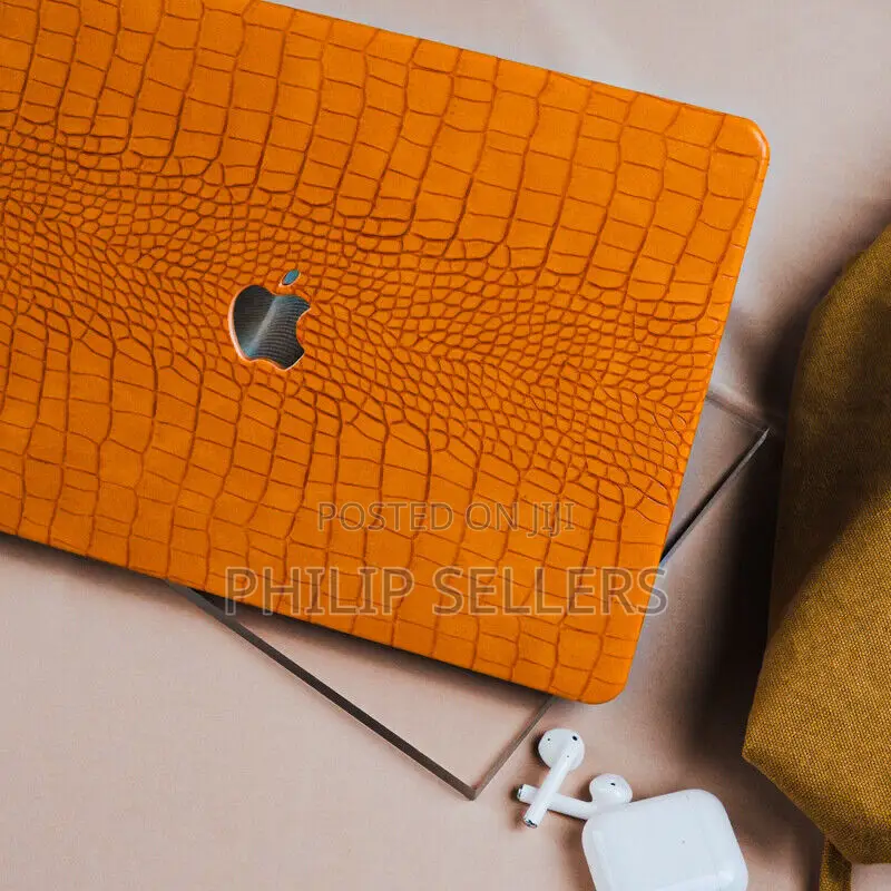 Vintage Orange Crocodile PU Leather Shell Case Cover for Mac