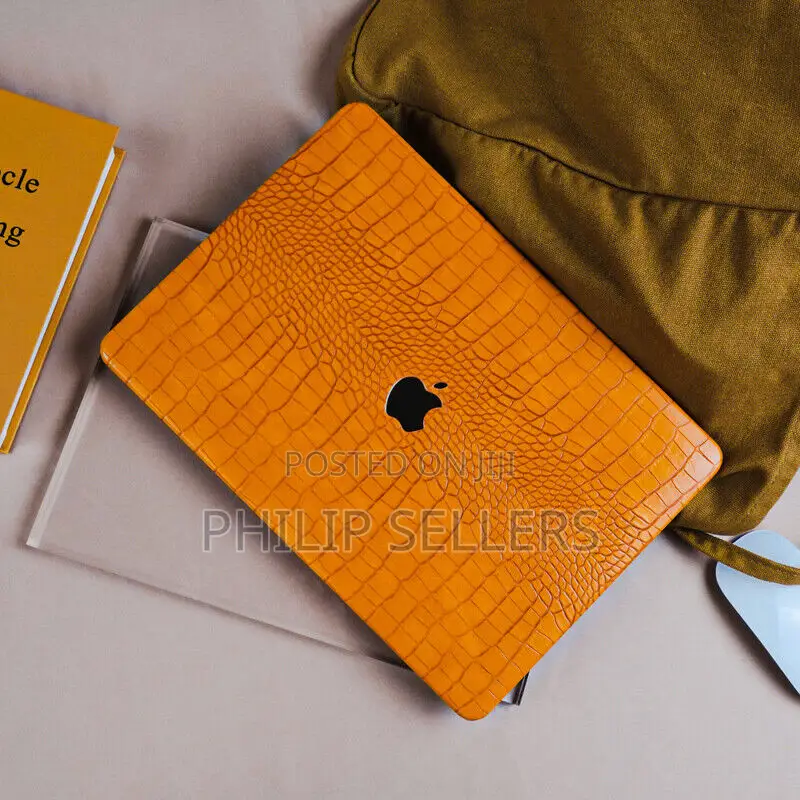 Vintage Orange Crocodile PU Leather Shell Case Cover for Mac