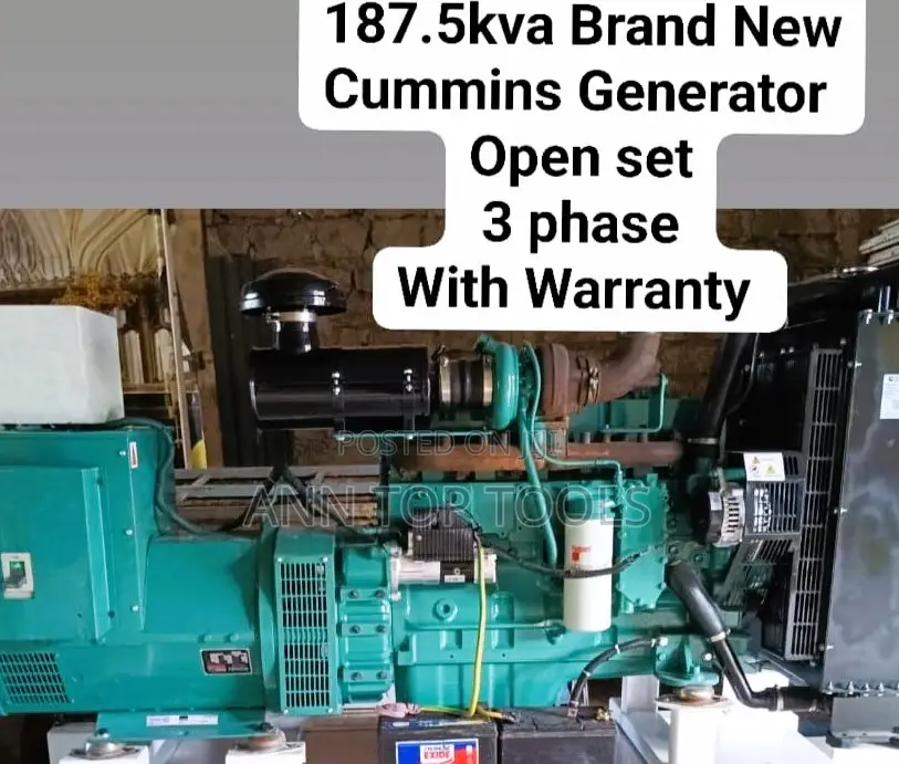 Cummins Generator Open Type 3phase 190kva
