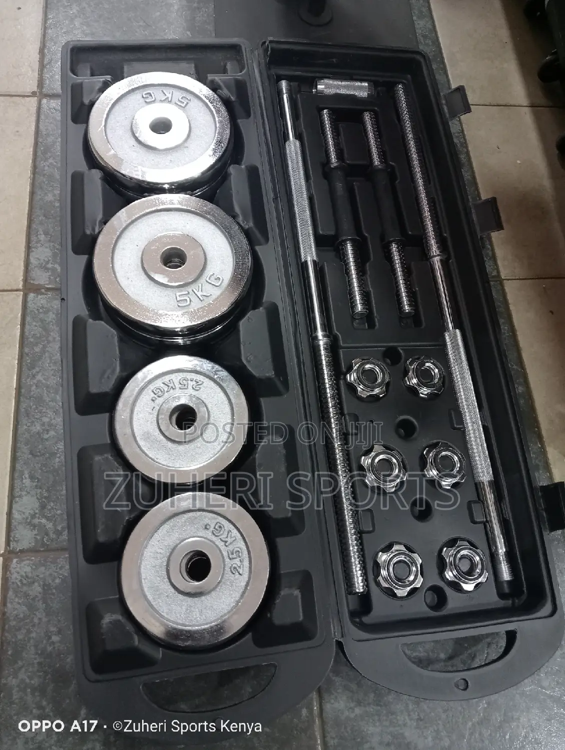 50kg Adjustable Dumbbell Barbell Set With Briefcase Cover