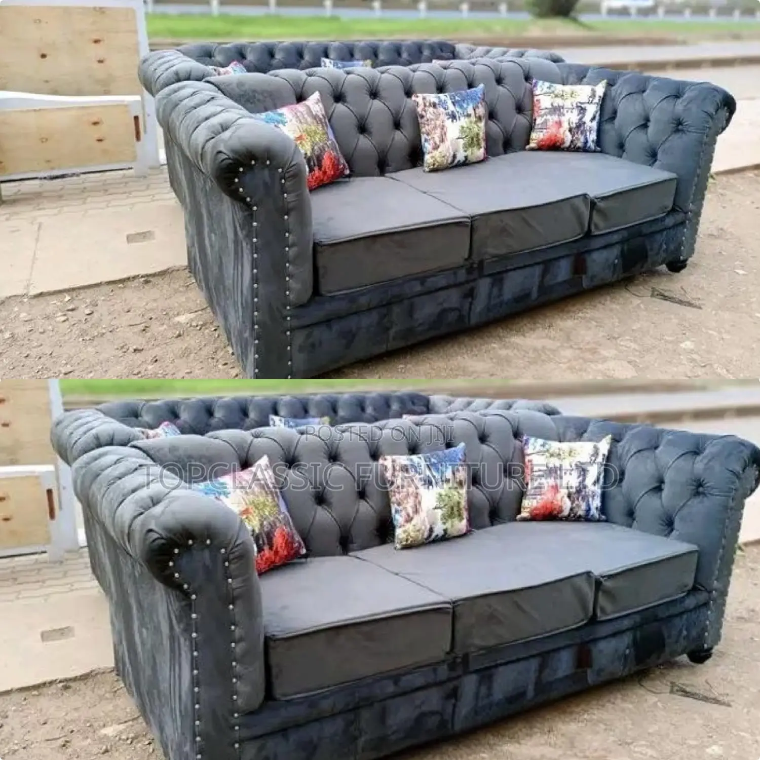 3-Seater Chester Sofas+Free Throw Pillows