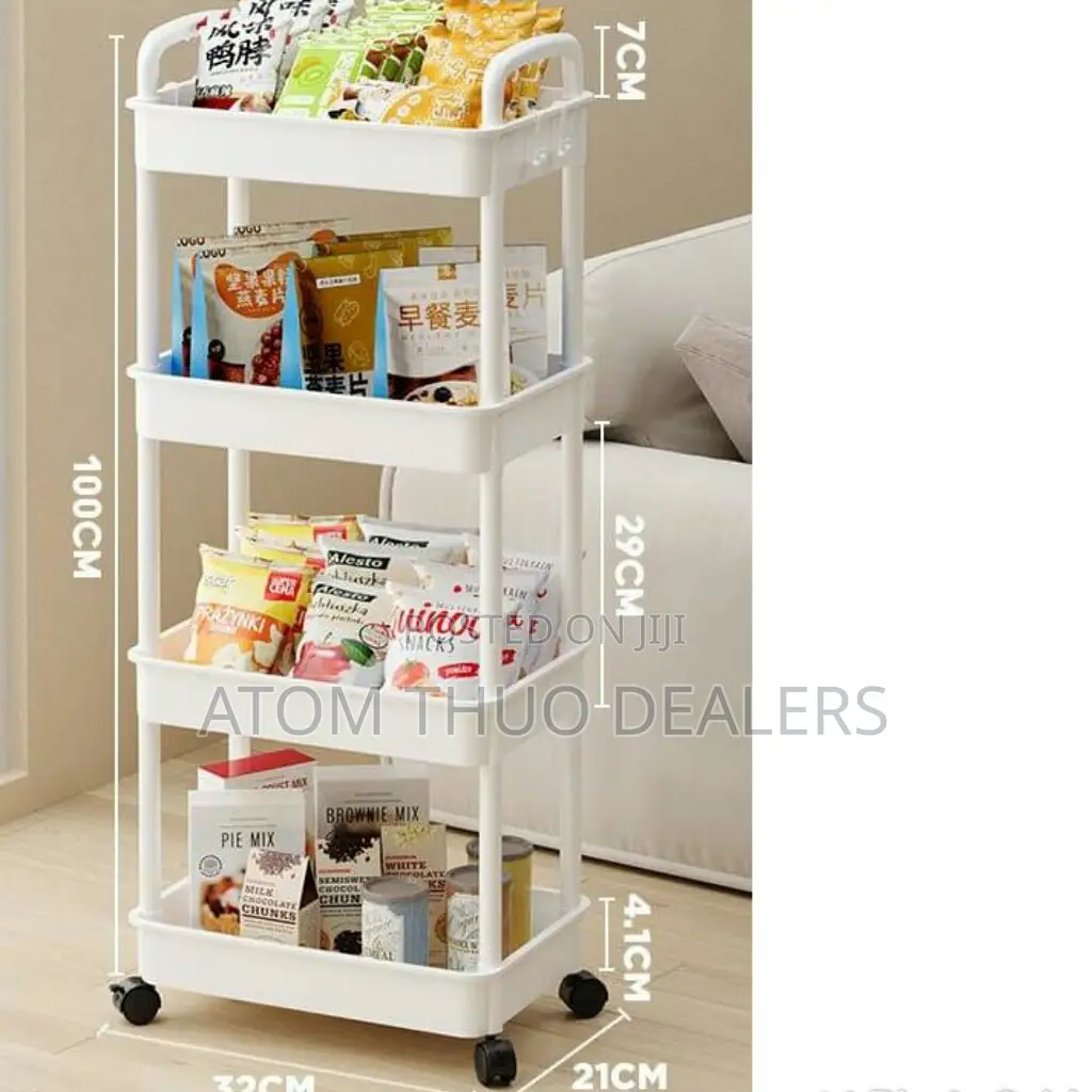 White 4 Layer Rack With Wheels