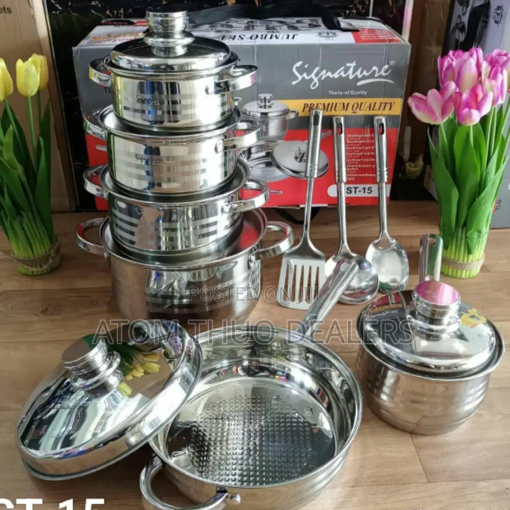 15pcs Stainless Steel Cookware Set ST-15
