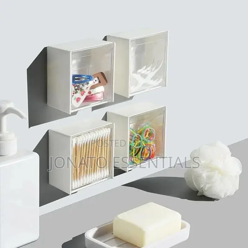 2pc Wall-Mounted Flip-Top Storage Box