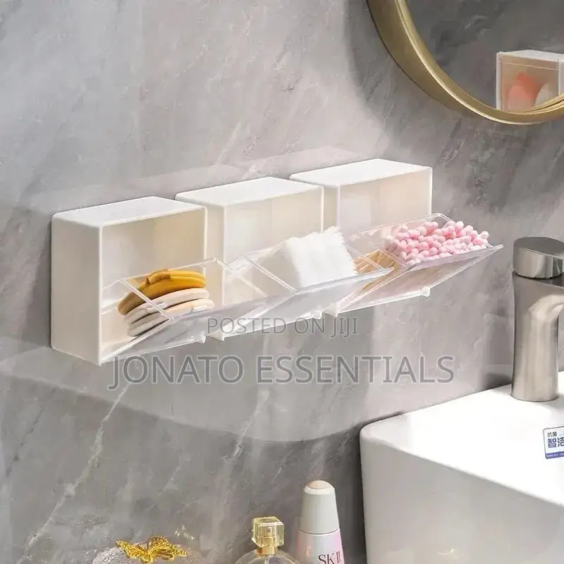 2pc Wall-Mounted Flip-Top Storage Box