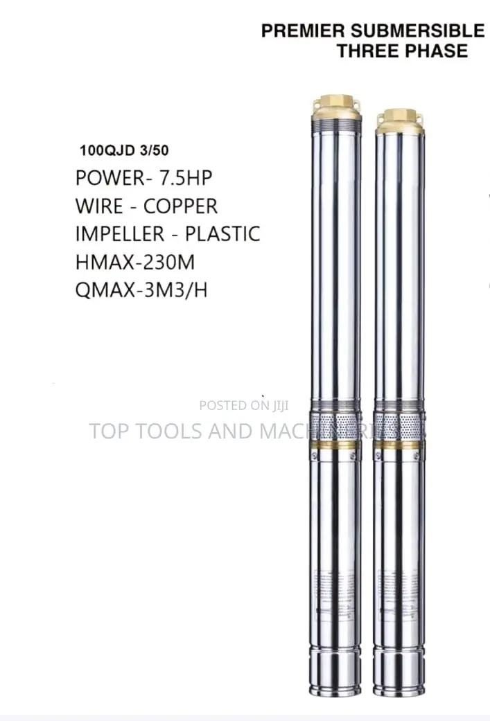 Premier Submersible Pump 3phase 7.5hp 230m