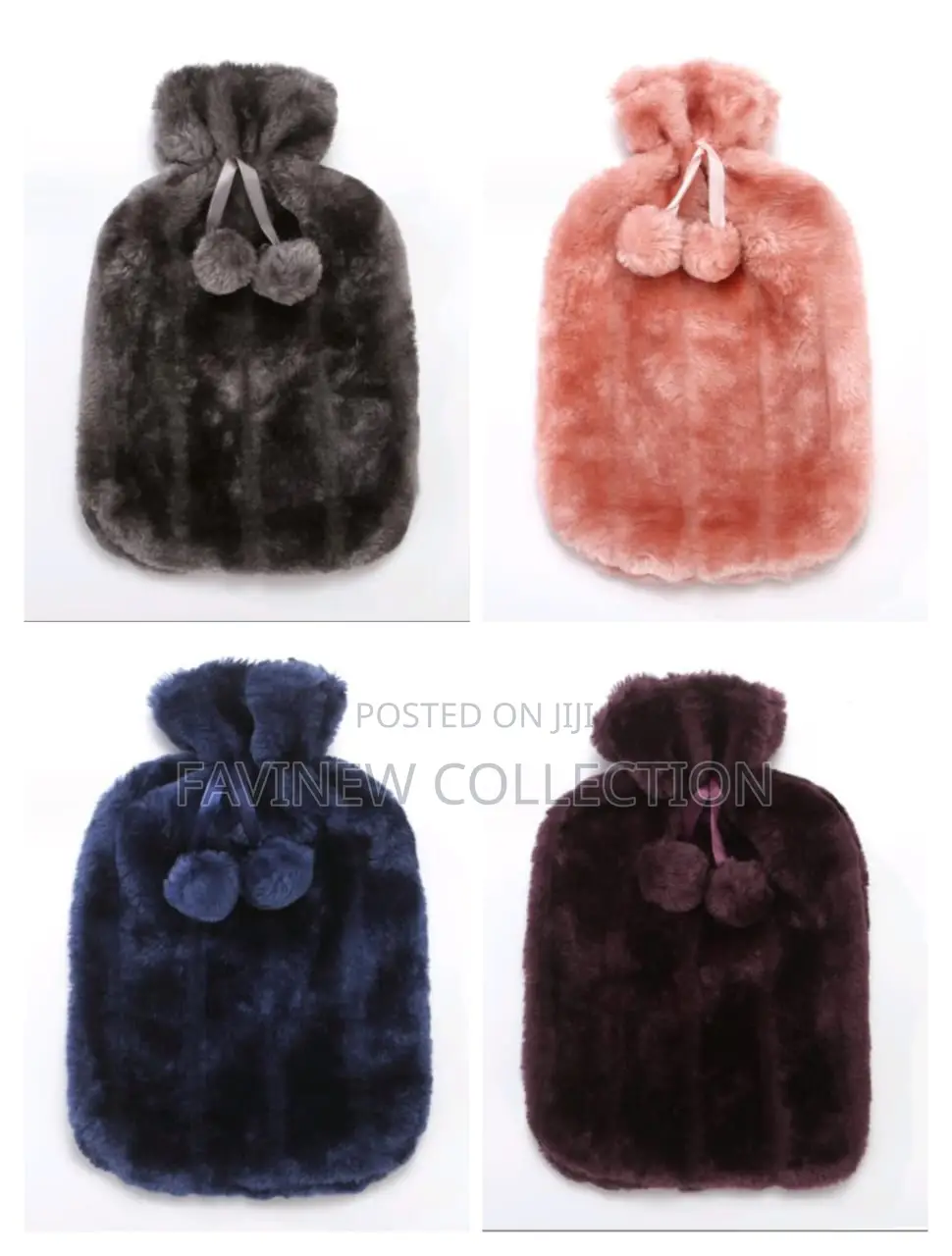 Hot Water Bottle With Faux Fur Fleece Cover