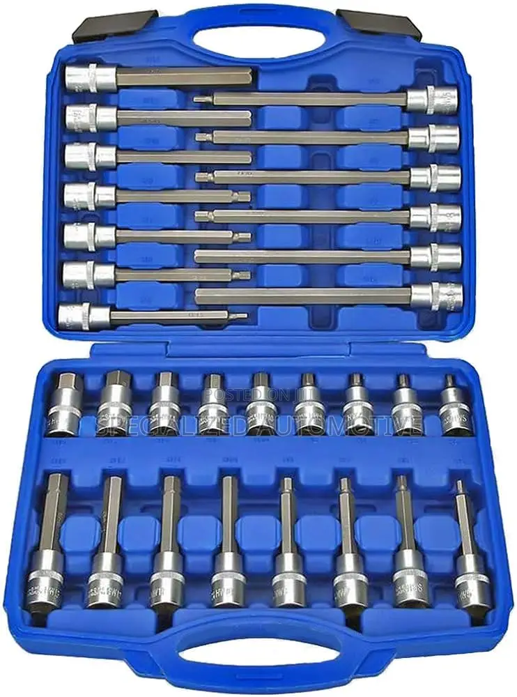 Vehicle 30 Piece 1/2" Drive Hex Socket Set Tool Kit