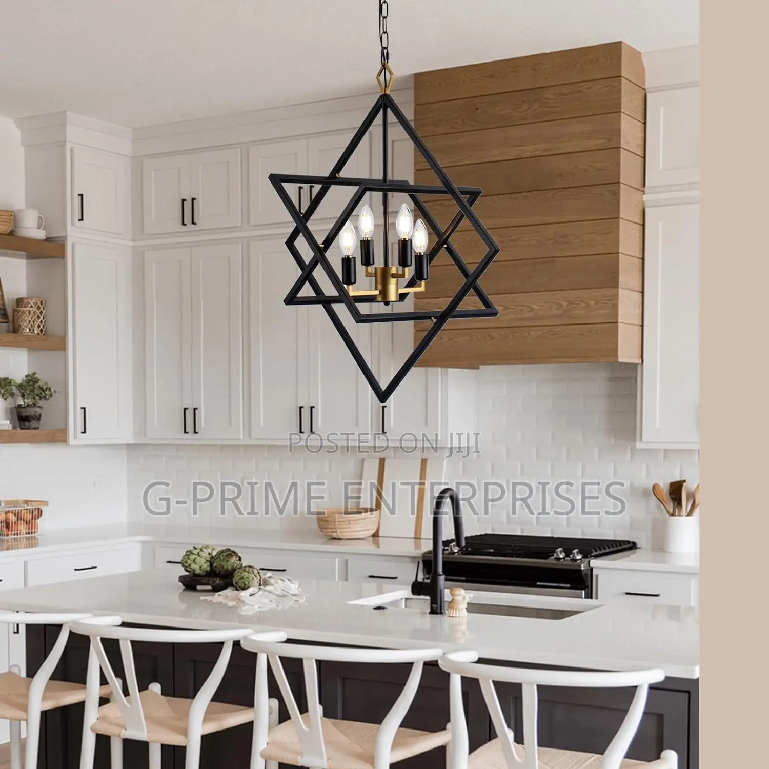 Modern Industrial Geometric Pendant Chandelier